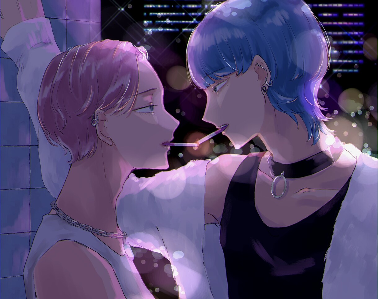 アイコンサムネ配信イラスト等おしゃれにお描きします お洒落な女の子、男の子を描くのが得意です。 イメージ4