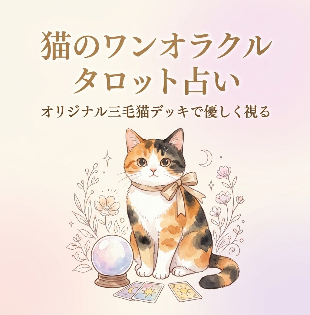 猫のタロット占い｜三毛猫デッキで悩みに寄り添います 完全オリジナルの三毛猫タロットで、ワンオラクル イメージ1