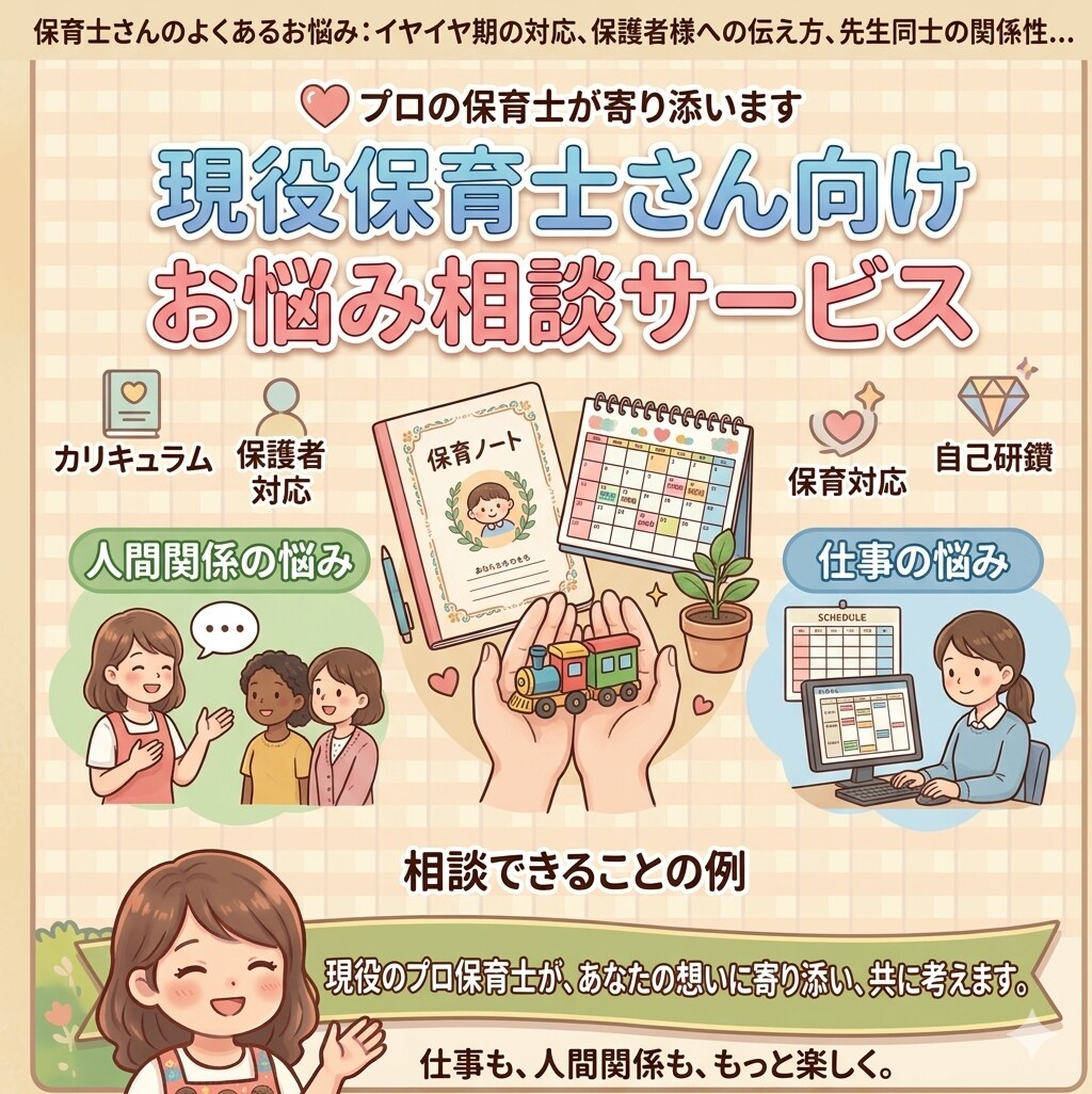 保育現場のお悩み相談のります｜現場経験あります 保育・子ども対応・保護者対応など気軽にご相談ください イメージ1