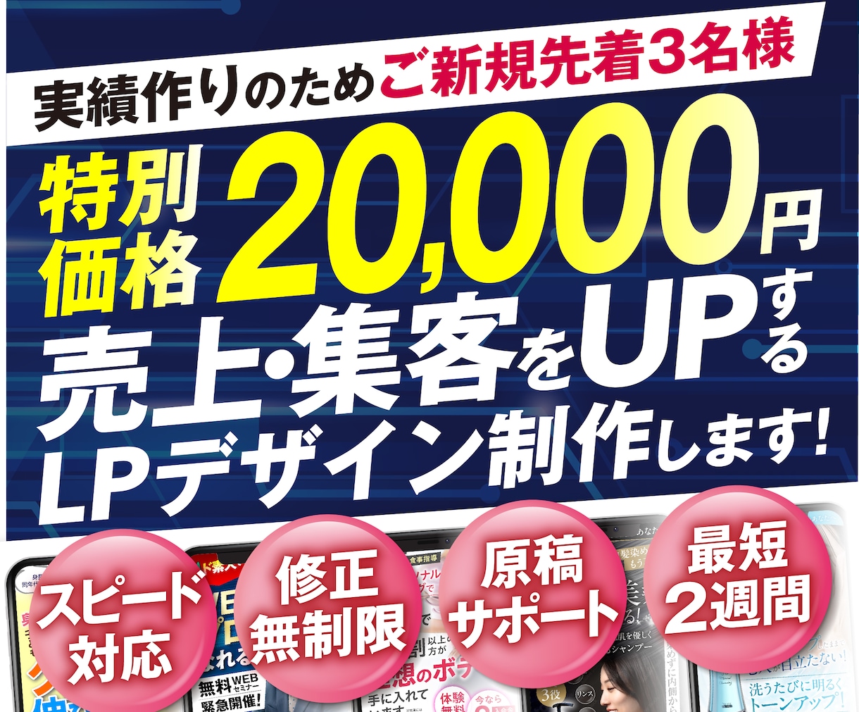 想いを伝える・売るためのLPデザインを制作します スピード対応・修正無制限・丁寧なサポート・原稿制作もお手伝い イメージ1