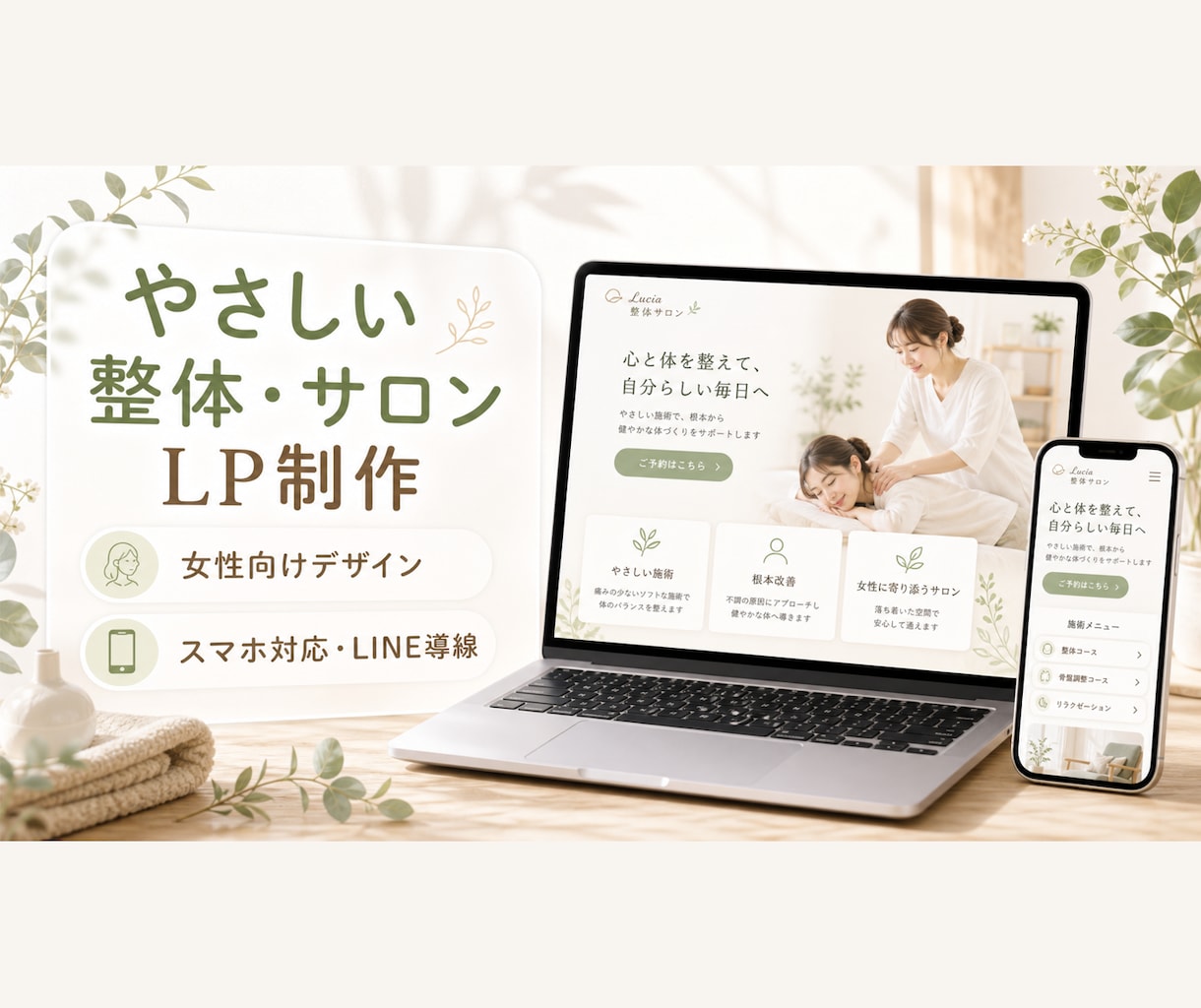 女性向けのやさしいLP・ホームページ制作します “安心感”が伝わる、 女性向けのやさしいLPを制作します イメージ2