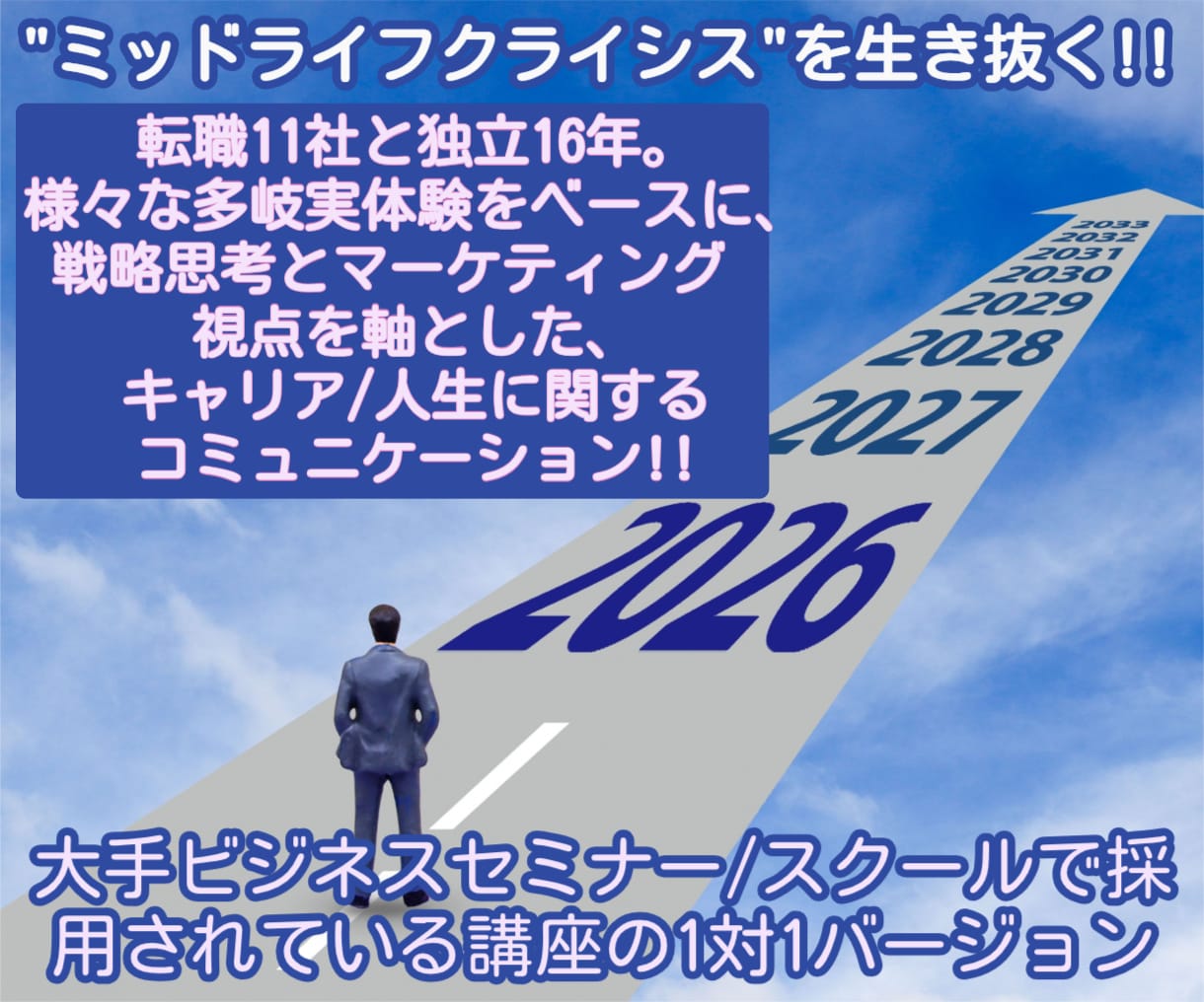転職11社と独立の実経験を基にキャリア相談乗ります 中高年ビジネスマン向け大手ビジネスセミナーの1対1/1時間版 イメージ1