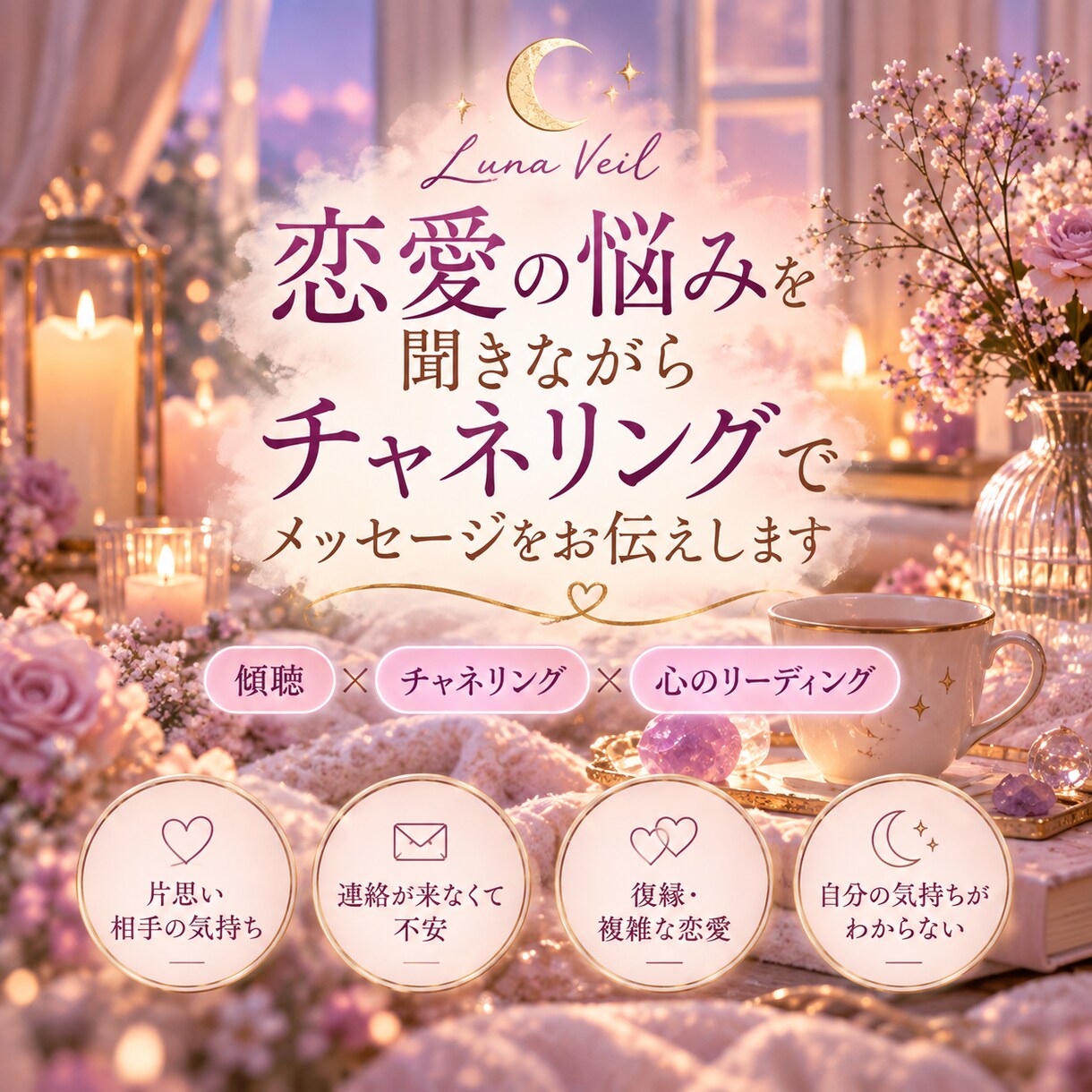 Luna Veil｜恋愛チャネリング電話相談します 本当の自分に出会う、心のリーディング。 イメージ1