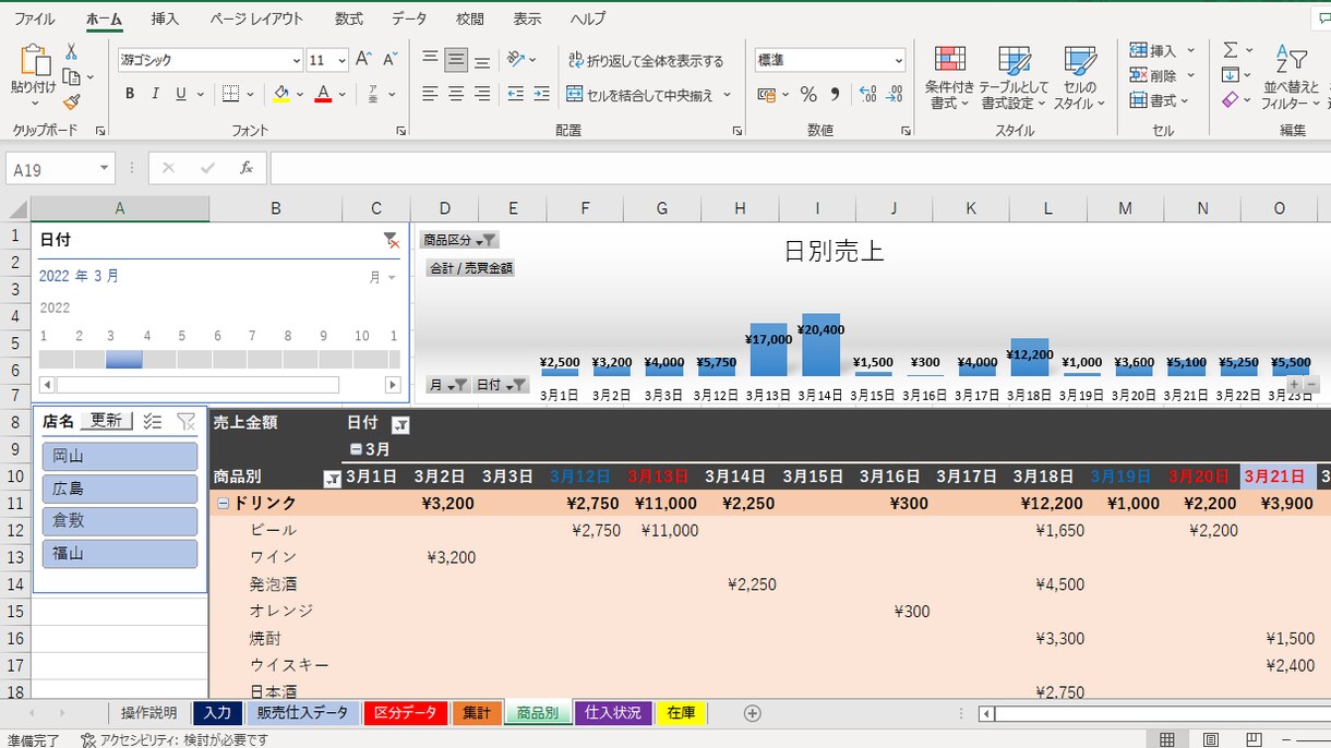 販売管理プログラムを出品します Excelで簡単に、販売管理及び在庫管理と分析が出来ます。 イメージ6