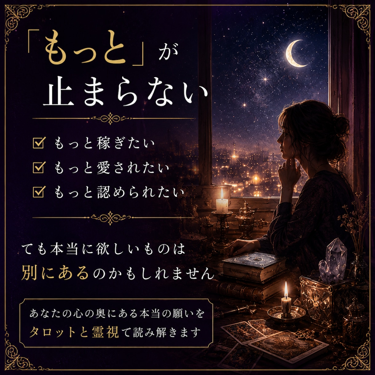 幸せなはずなのに、なぜか苦しい人を鑑定します 人生が満たされない原因をタロットと霊視で読み解きます イメージ2