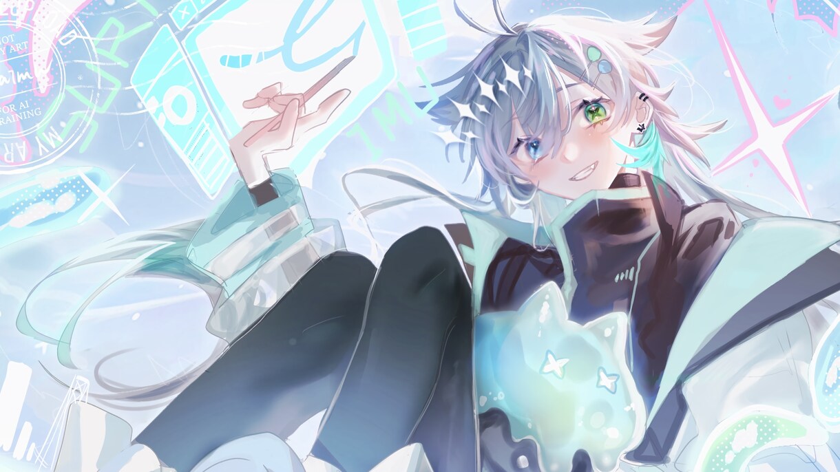 立ち絵、1枚絵などなんでもイラスト描きます キラキラ透明感のある厚塗り風が好きな方に！ イメージ2