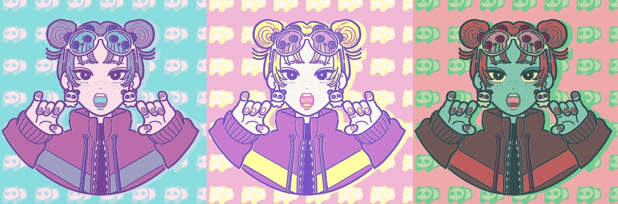 色違い一枚無料！可愛いイラスト描きます ランダムカラー1枚無料で付いてきます。似顔絵対応有 イメージ5