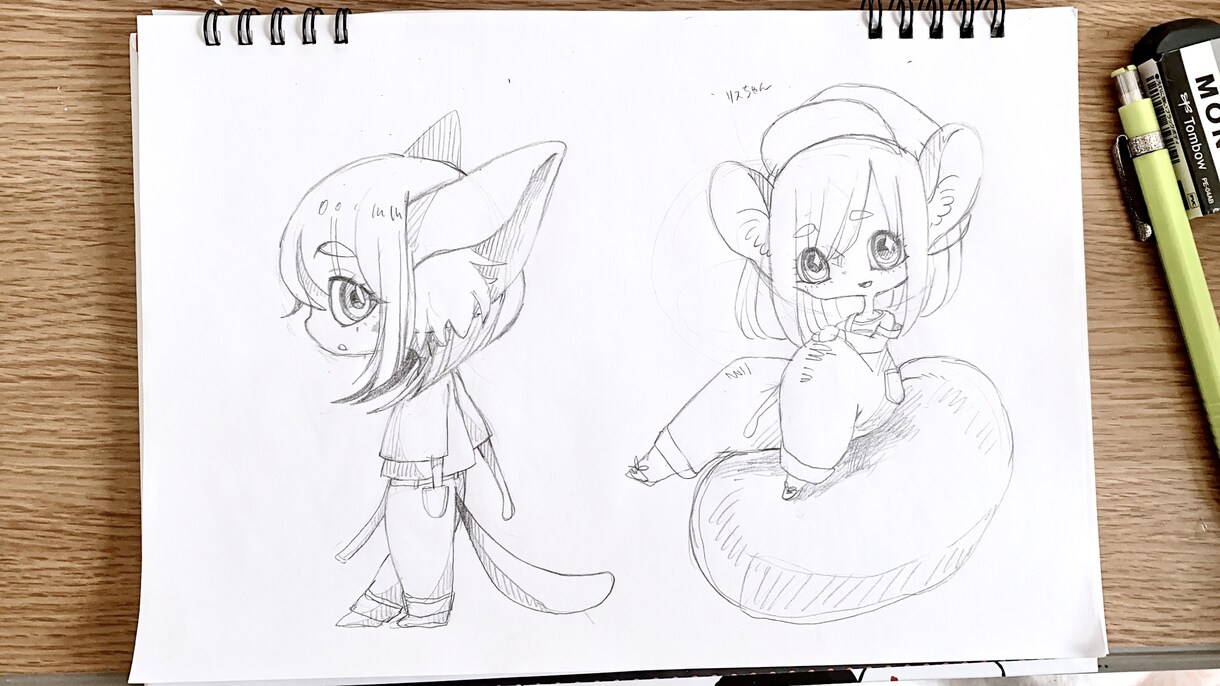 アナログ+デジタル着色のイラスト描きます 女の子！動物！手描き感！可愛い！絶対被らない可愛さを… イメージ9