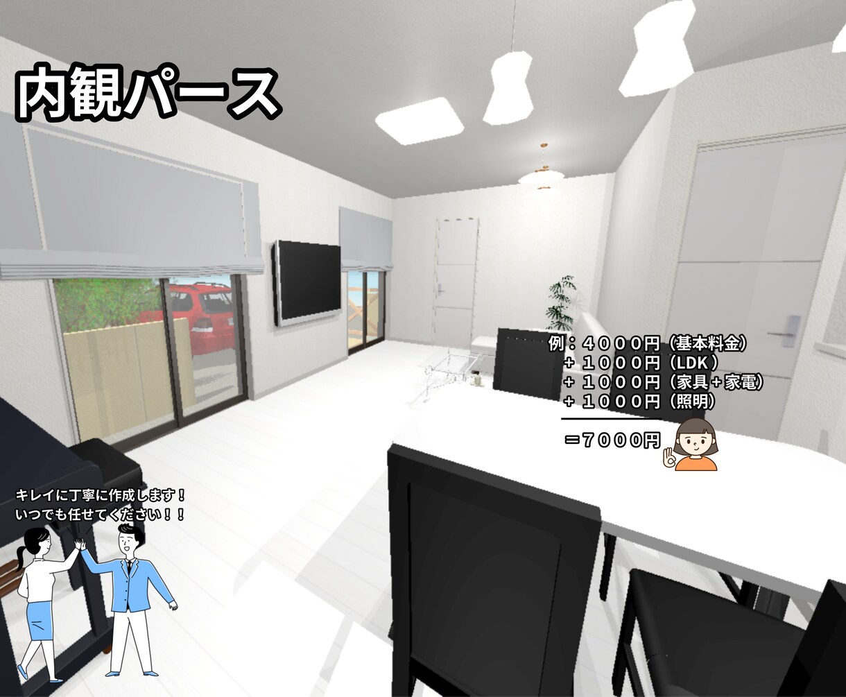 最短１日で外観、内観イメージパース作成します 家づくりのイメージパース、マイホームデザインをイメージ化！！ イメージ2