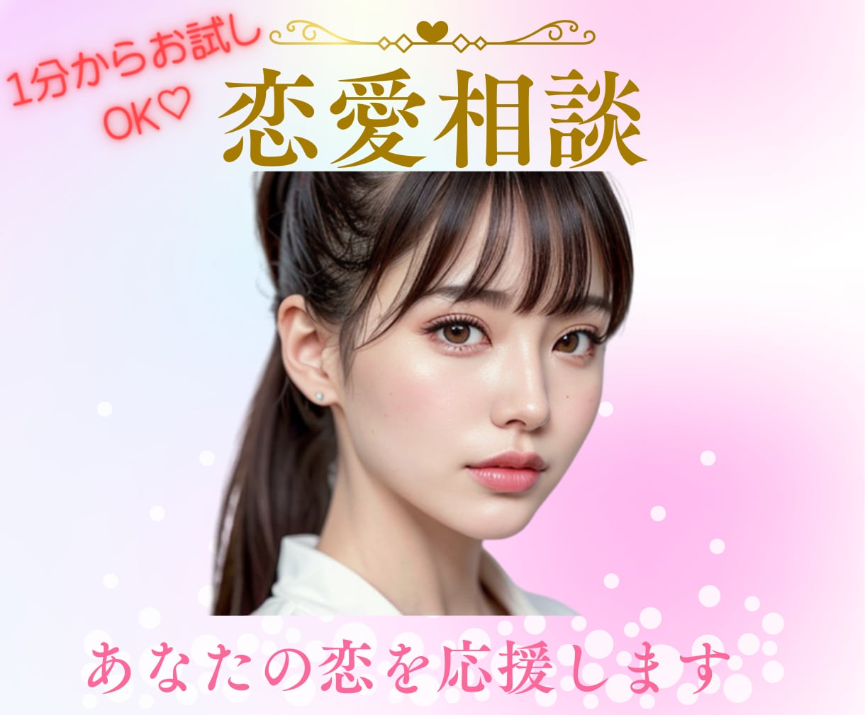 1分からお試しOK♡不安なお気持ちお聞きします 男女OK/失恋/依存/復縁/片思い/恋愛相談/結婚/女心 イメージ1