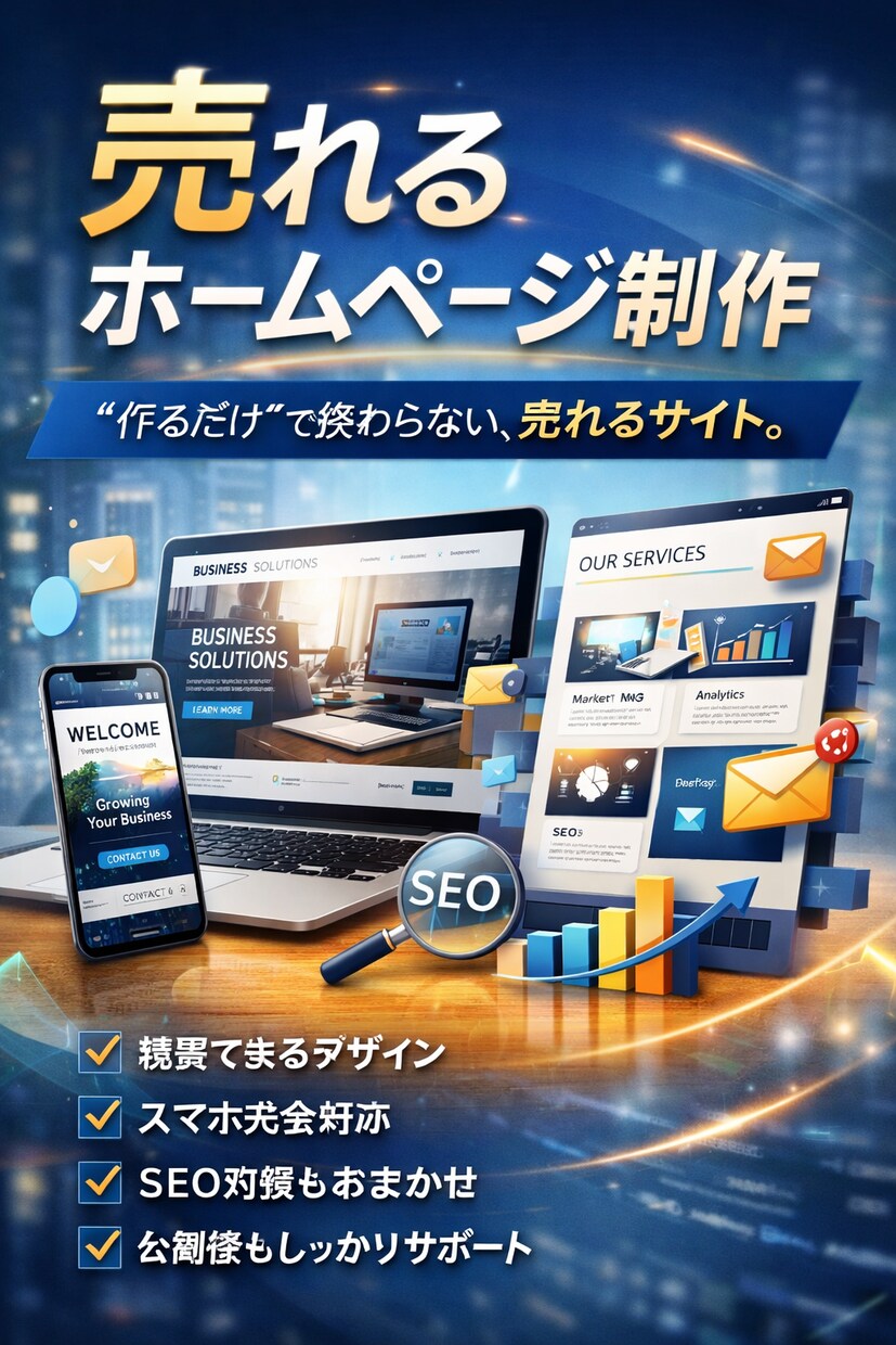 かんたんホームページ屋やってます 初めてでも安心のホームページ制。 イメージ1