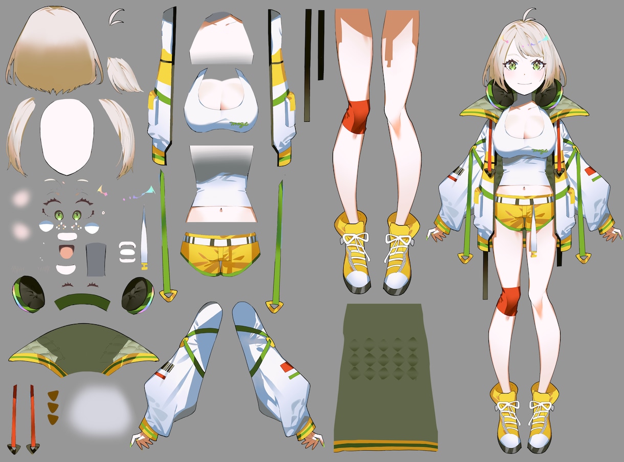 1枚絵をLive2D用にパーツ分けを致しまします 柄のある服や厚塗りもOK！どんな絵柄でも対応します！ イメージ3