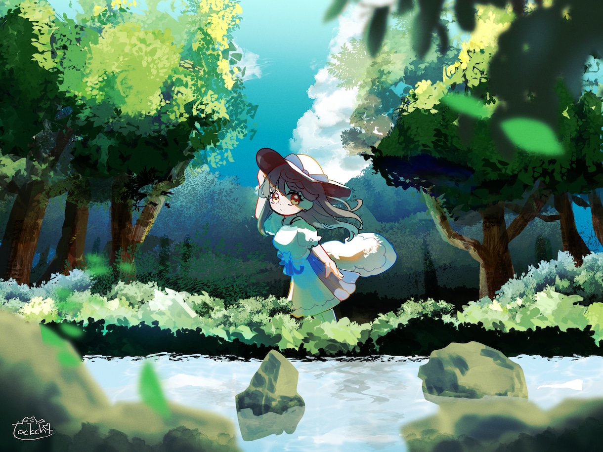商用利用OK！きらきら可愛い１枚絵描きます ただいま実績募集中！簡易背景＋透過データのお渡し可能です！ イメージ4