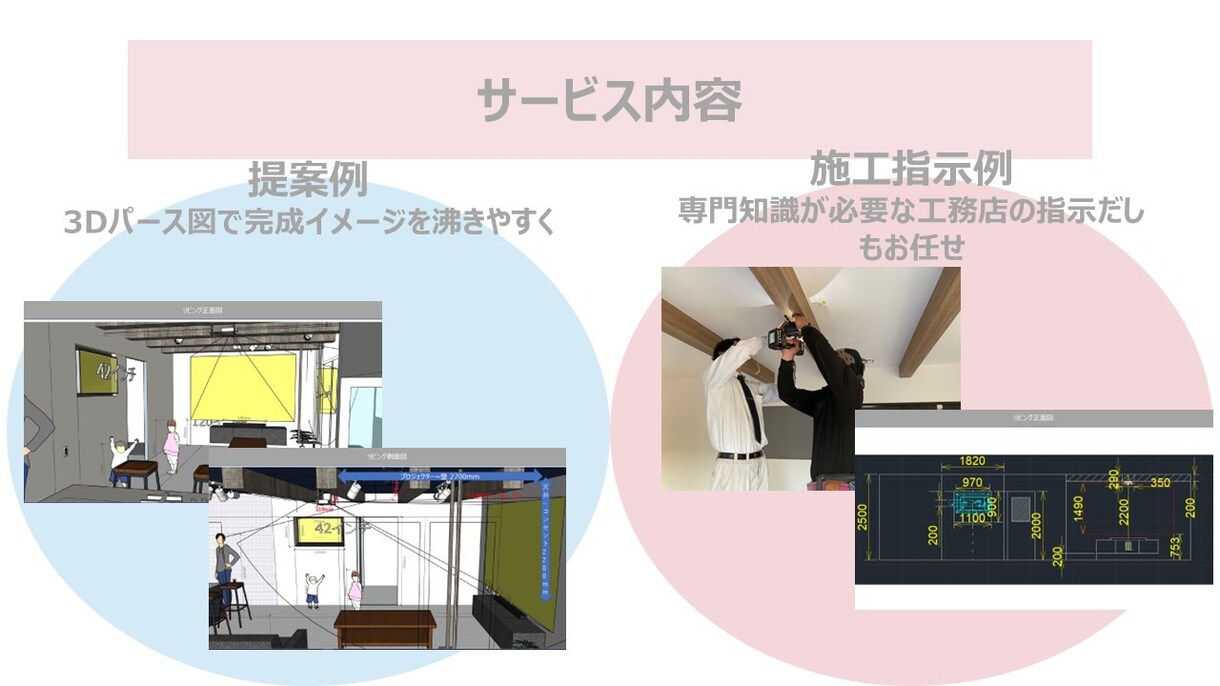 お家でプロジェクションマッピングを実現します 提案から図面作成、施工指示までお任せください イメージ5