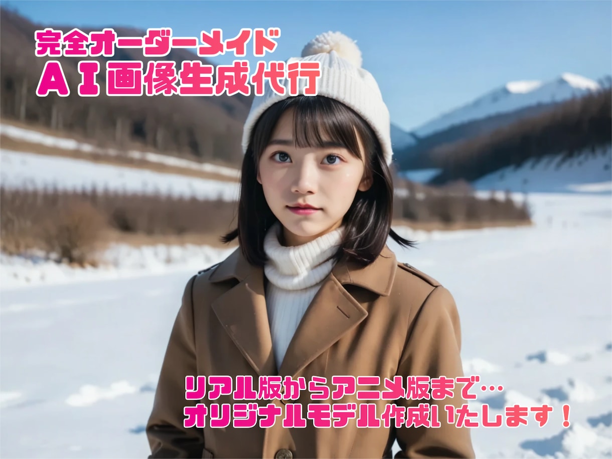 ご希望のＡＩ画像、初回２枚セットで作成いたします 商用利用OK！低コスト＆高品質でモデル作成！ イメージ1