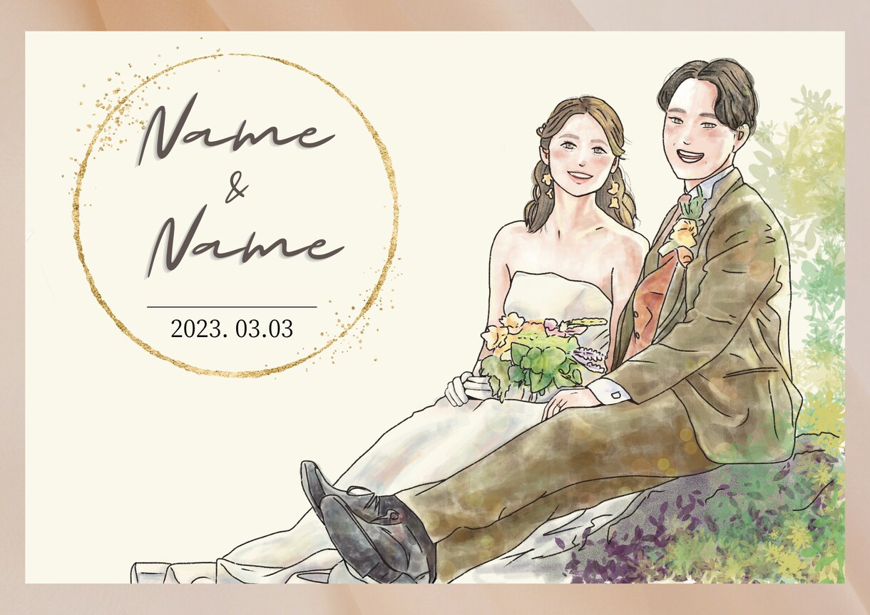 温かくて優しいウェルカムボード描きます 大事な1日をこだわりたいあなたへ。大切な友人への贈り物に。 イメージ1