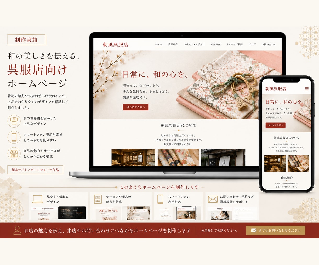 低価格で洗練されたホームページを制作します まずはネットにお店の顔を。小規模事業者向け高品質デザイン イメージ8