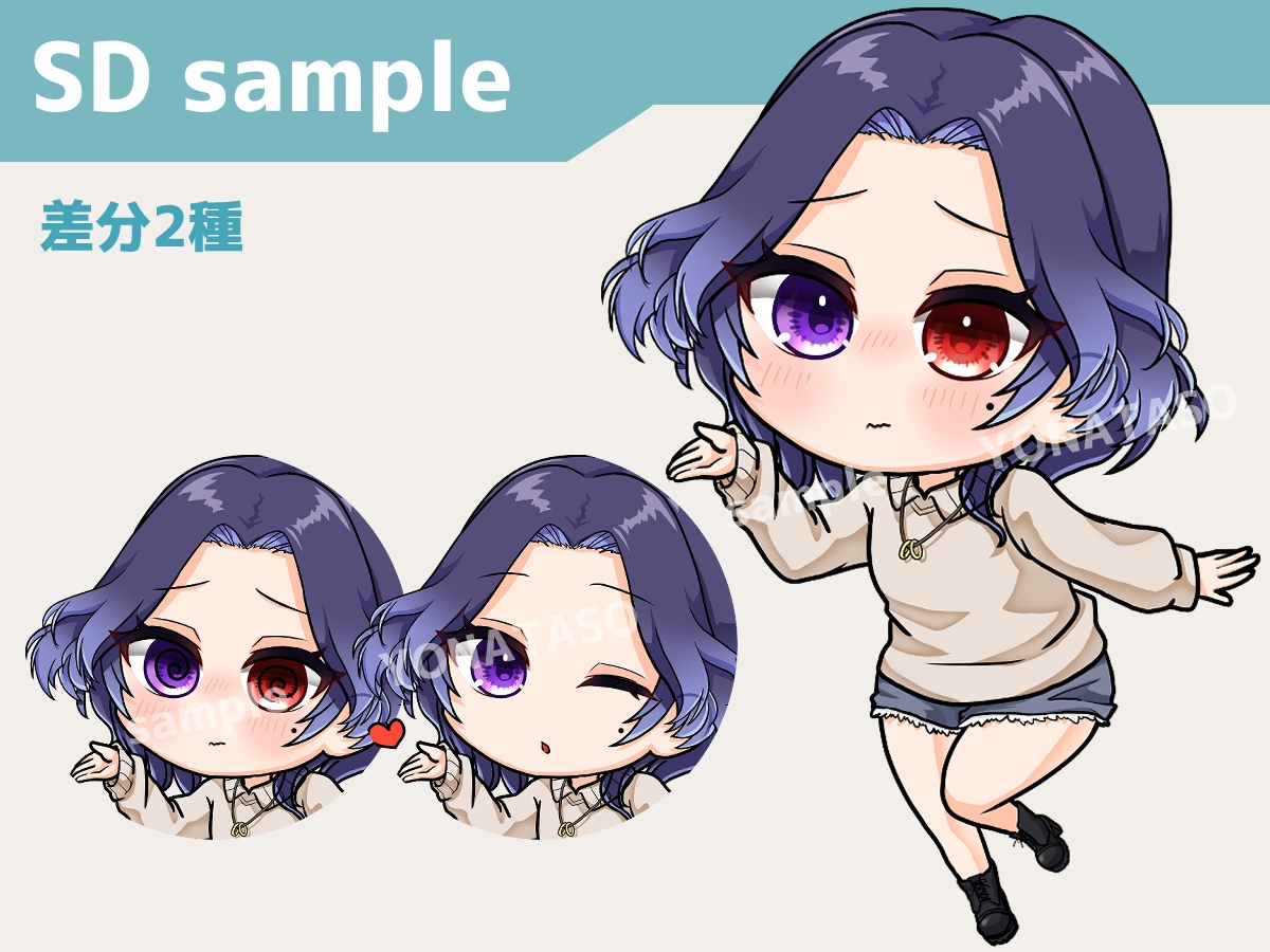 SD(ちびキャラ)イラストオーダー承ります グッズや動画配信等に追加料金でキャラデザからも可能です！ イメージ3