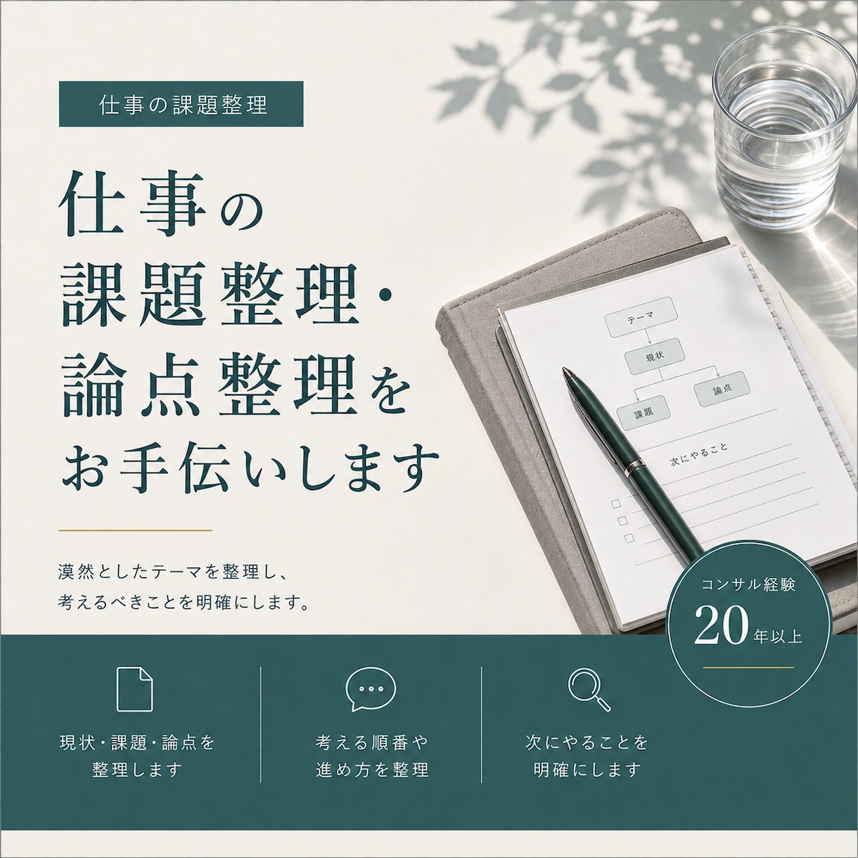 仕事の課題整理・論点整理をお手伝いします コンサル経験約20年｜漠然とした課題を一緒に整理 イメージ1