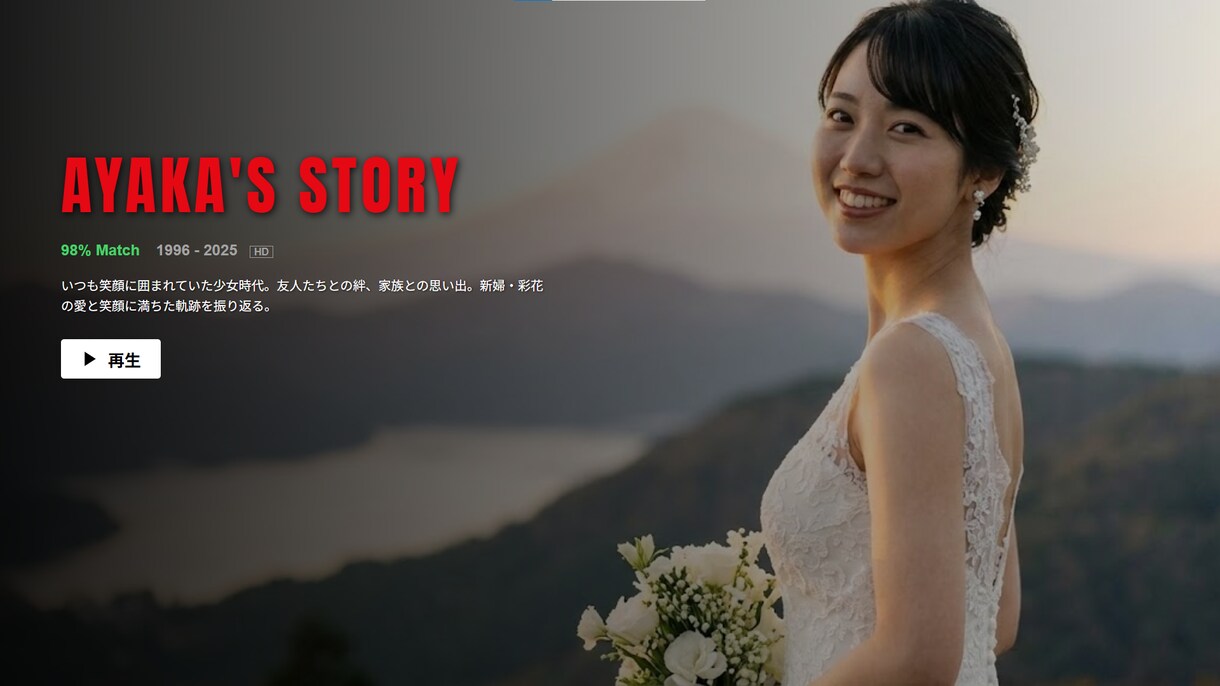 Netflix風結婚式オープニング動画制作します 写真と文字を送るだけ！映画のような演出で会場を沸かせます イメージ4