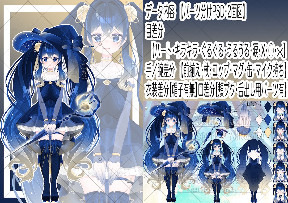 VTuber用パーツ分け立ち絵販売します VTuber、Live2Dモデリング用の立ち絵を販売します イメージ3