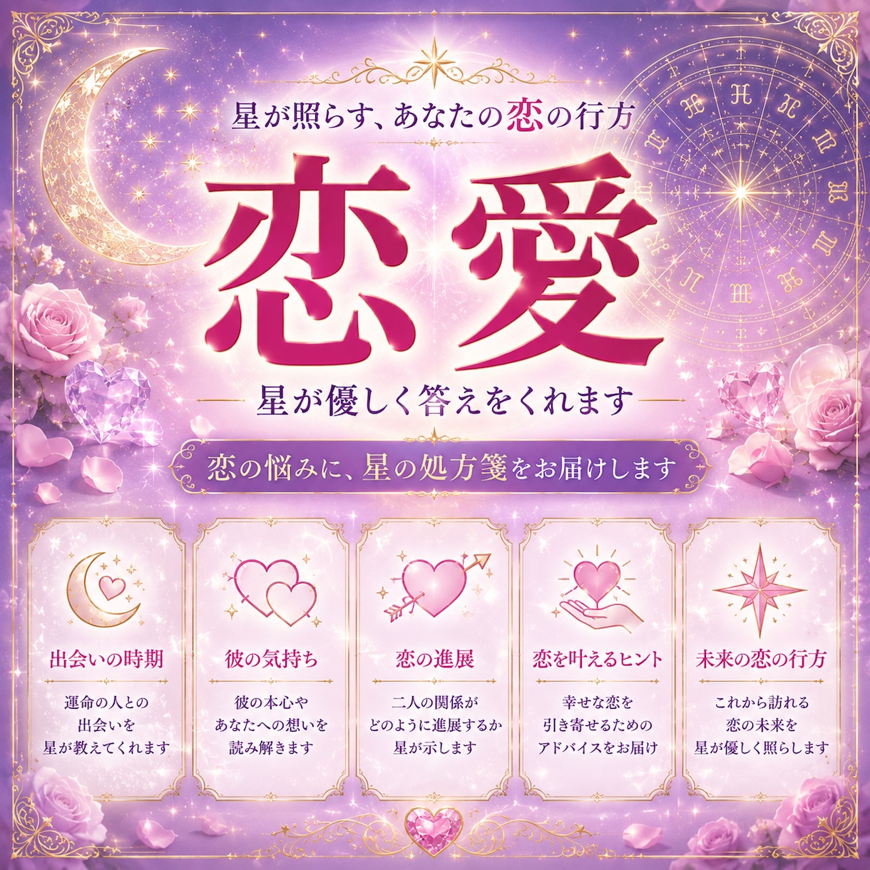 即日対応！西洋占星術のワンコイン鑑定します 恋愛・お仕事・金運・人間関係などのお悩みを占います。 イメージ2