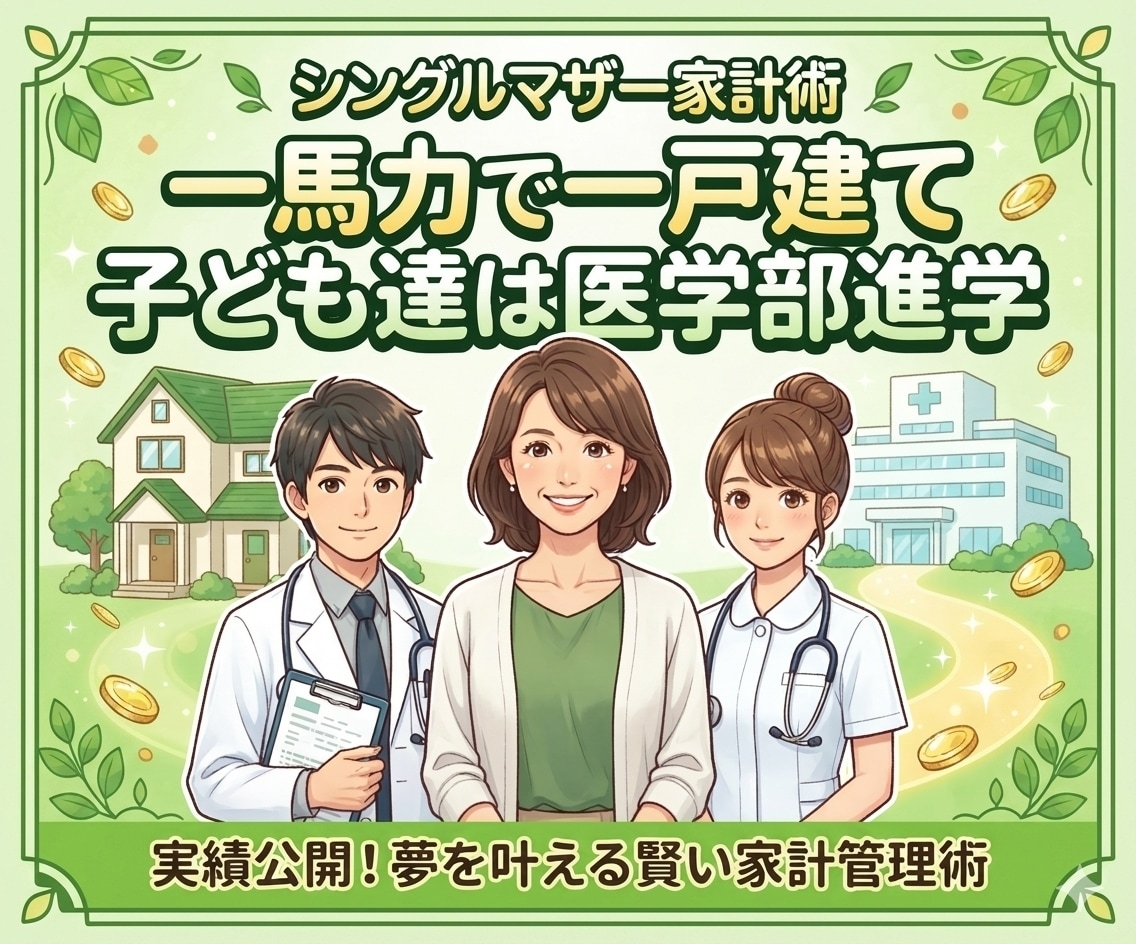 奨学金に頼らず医師・看護師に育てた方法教えます シンママ家計術／一馬力で家を建て、子ども達は医学部へ イメージ1