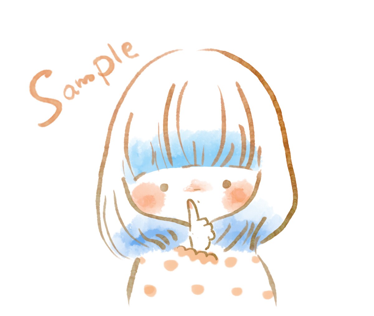 シンプルかわいい線画女の子イラストをお描きします 商用利用OK!柔らかい線とポイントカラーでオシャレかわいい♪ イメージ3