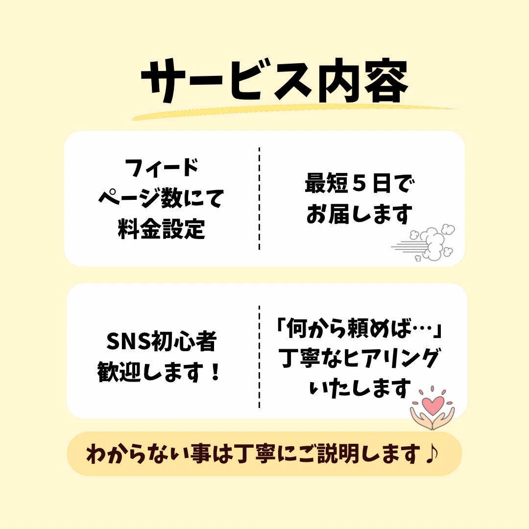 インスタ画像1枚1,000円で作ります まとめ割お得！先着5名に修正無制限での対応いたします。 イメージ3