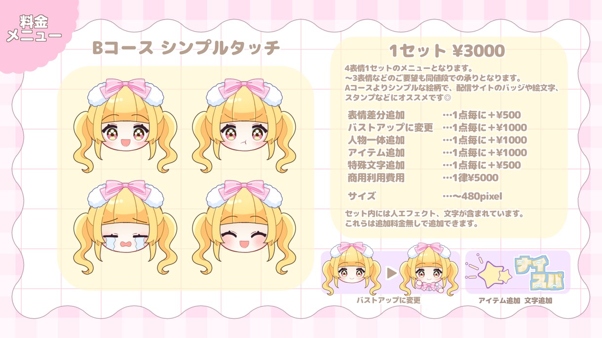 キラキラかわいい！デフォルメイラストお描きします ♥グッズ|活動イラスト|絵文字バッジ|メッセージカード♥ イメージ3