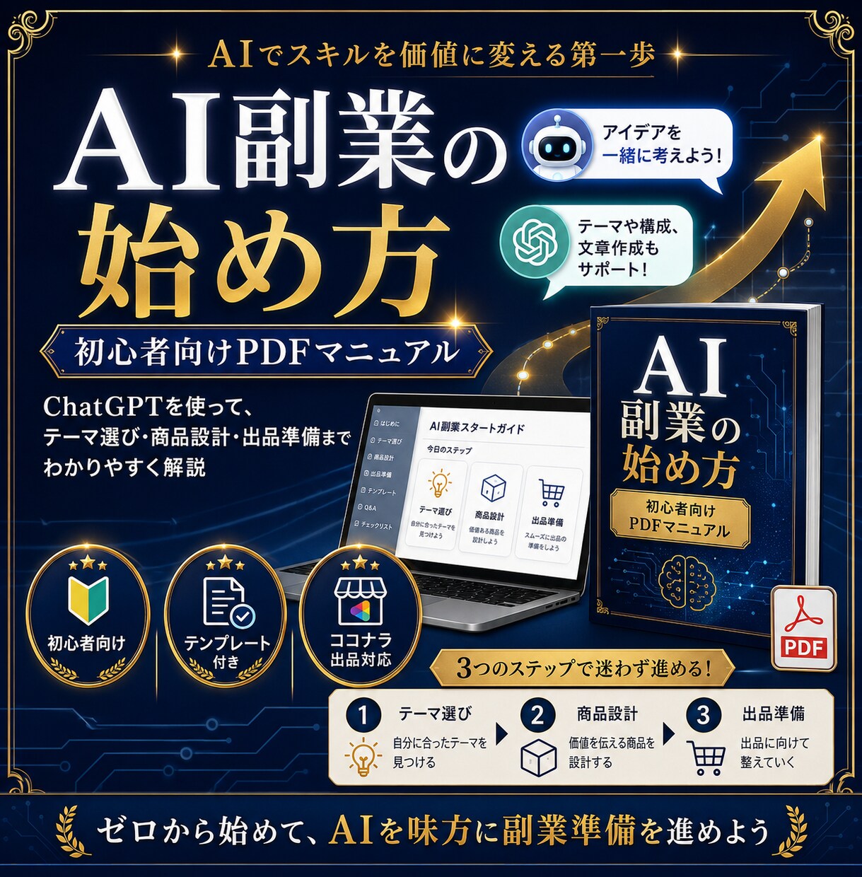 AI副業の始め方を初心者向けPDFで解説します AI副業、何から始めるかで迷っている方へ イメージ1