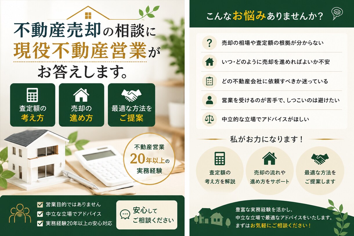 不動産売却の相談に現役不動産営業がお答えします 不動産歴20年以上｜中立な立場で分かりやすくご説明 イメージ2