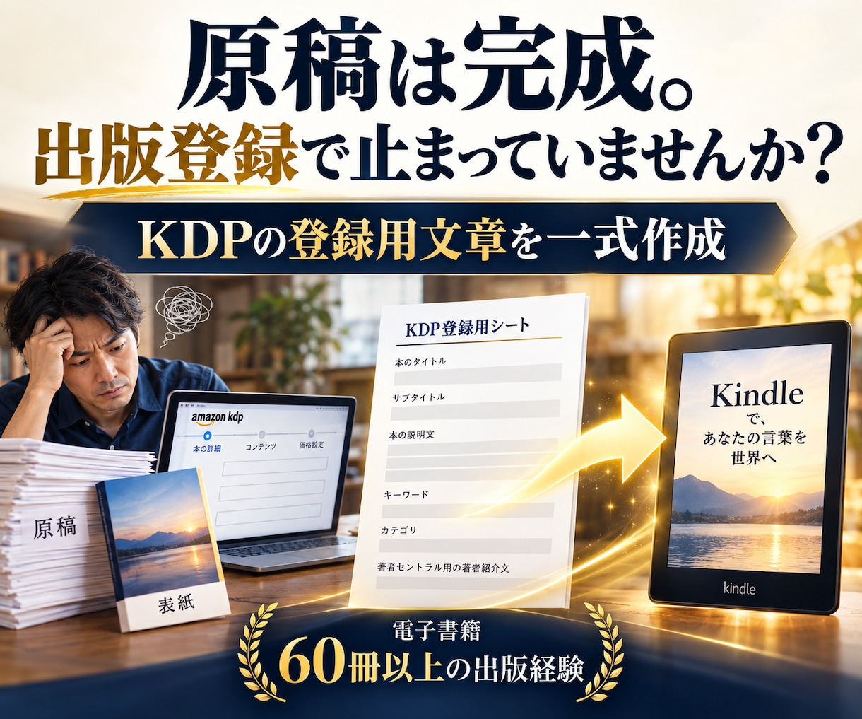 完成原稿のKindle出版登録文を一式作ります KDPの入力画面で迷う方へ。出版60冊以上の経験でサポート イメージ1