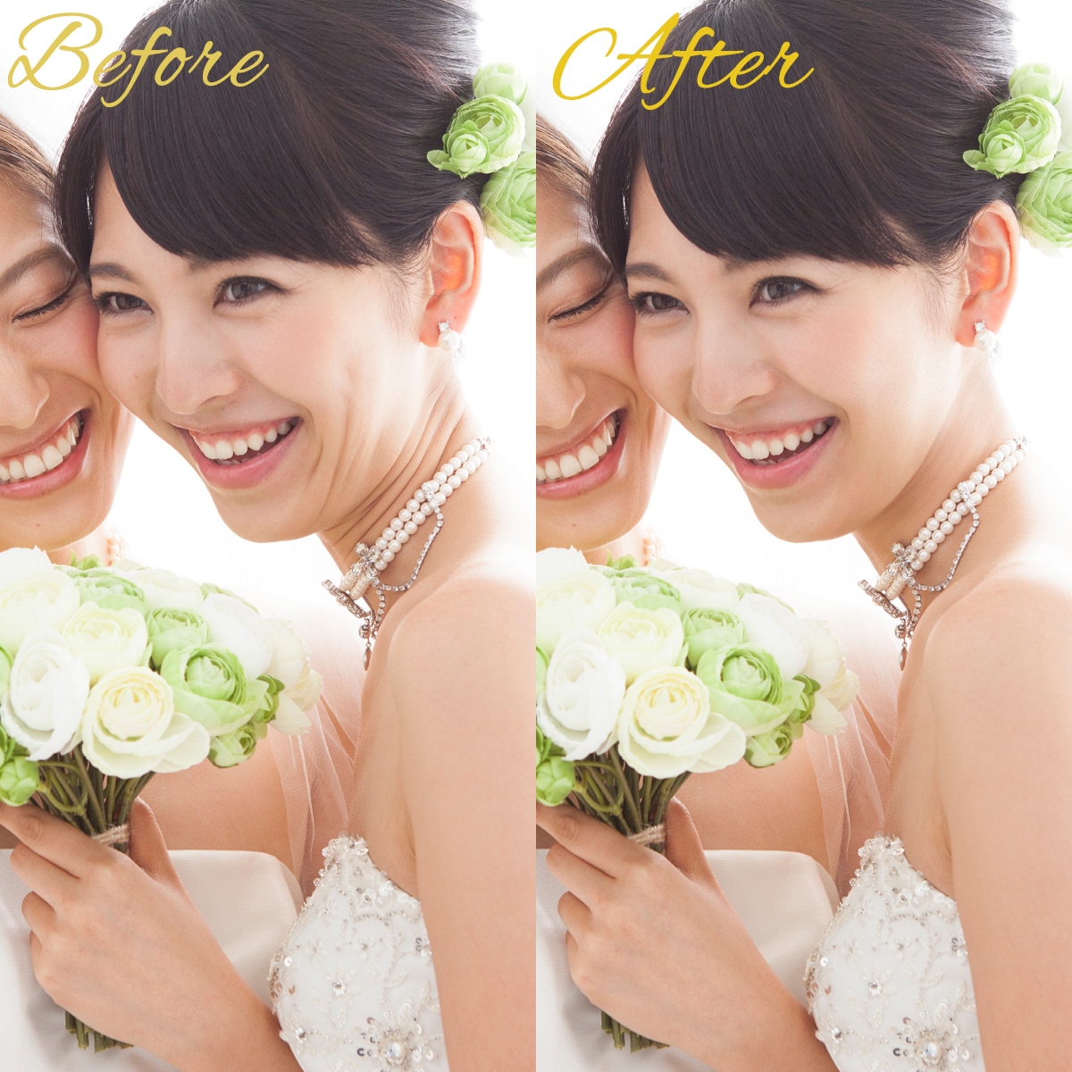 ブライダル関連の写真修正・レタッチを承ります 一生に一度の瞬間を丁寧に仕上げます イメージ1