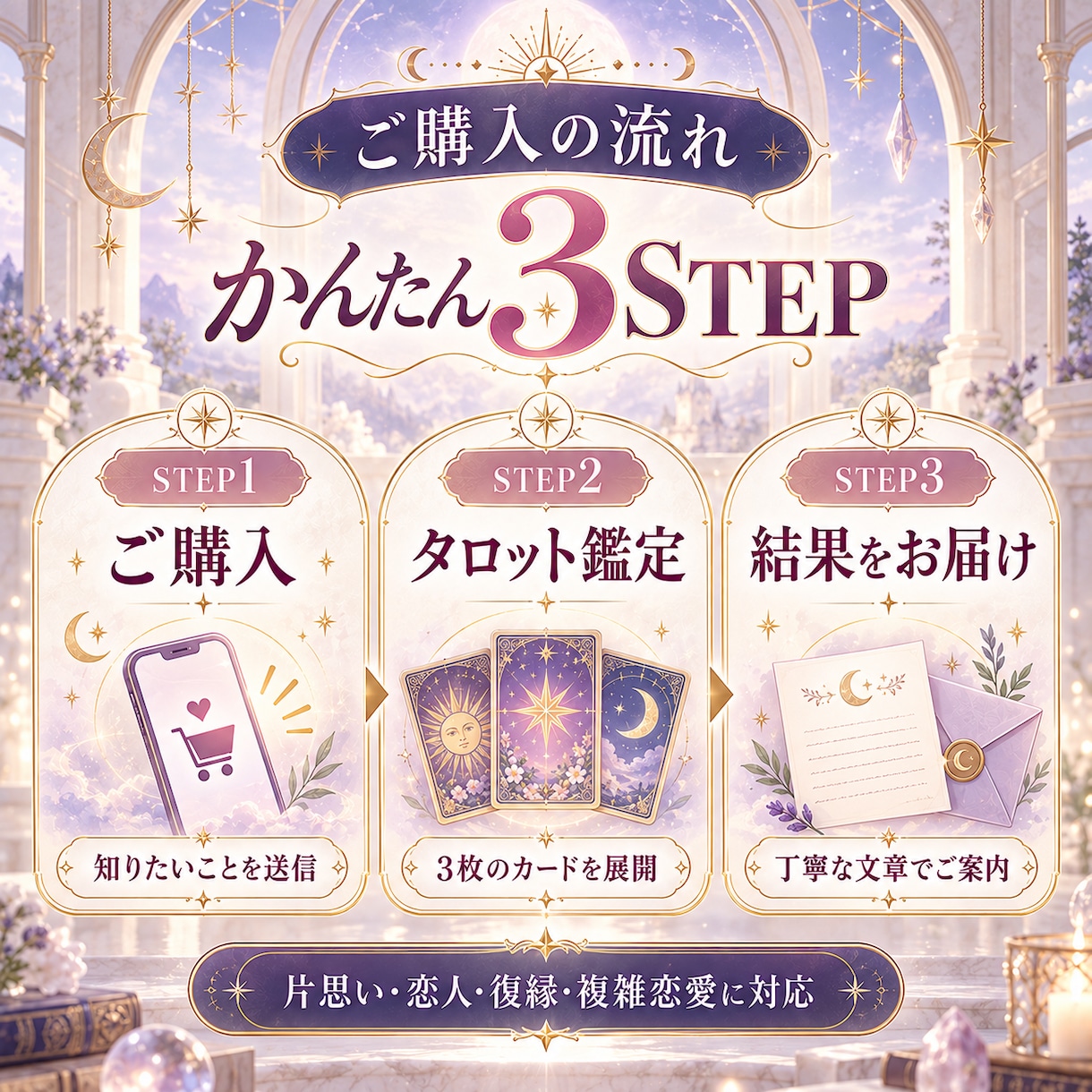 あの人の今の気持ちをタロットで占います 本音・印象・二人の今後を丁寧に読み解きます イメージ3
