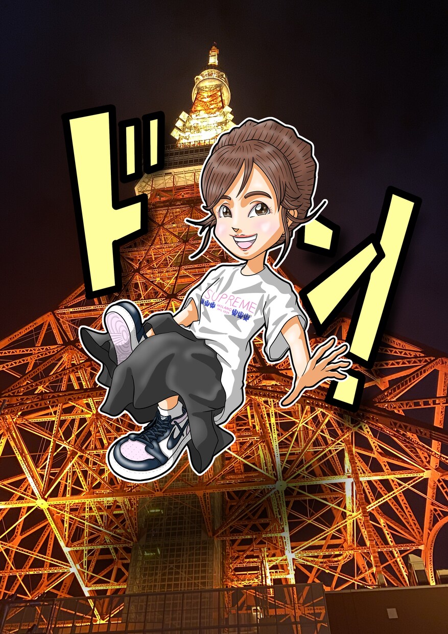 かわいいデフォルメイラスト(似顔絵)を制作します 思い出の場所やモノといつでも一緒にいれるイラストです イメージ1