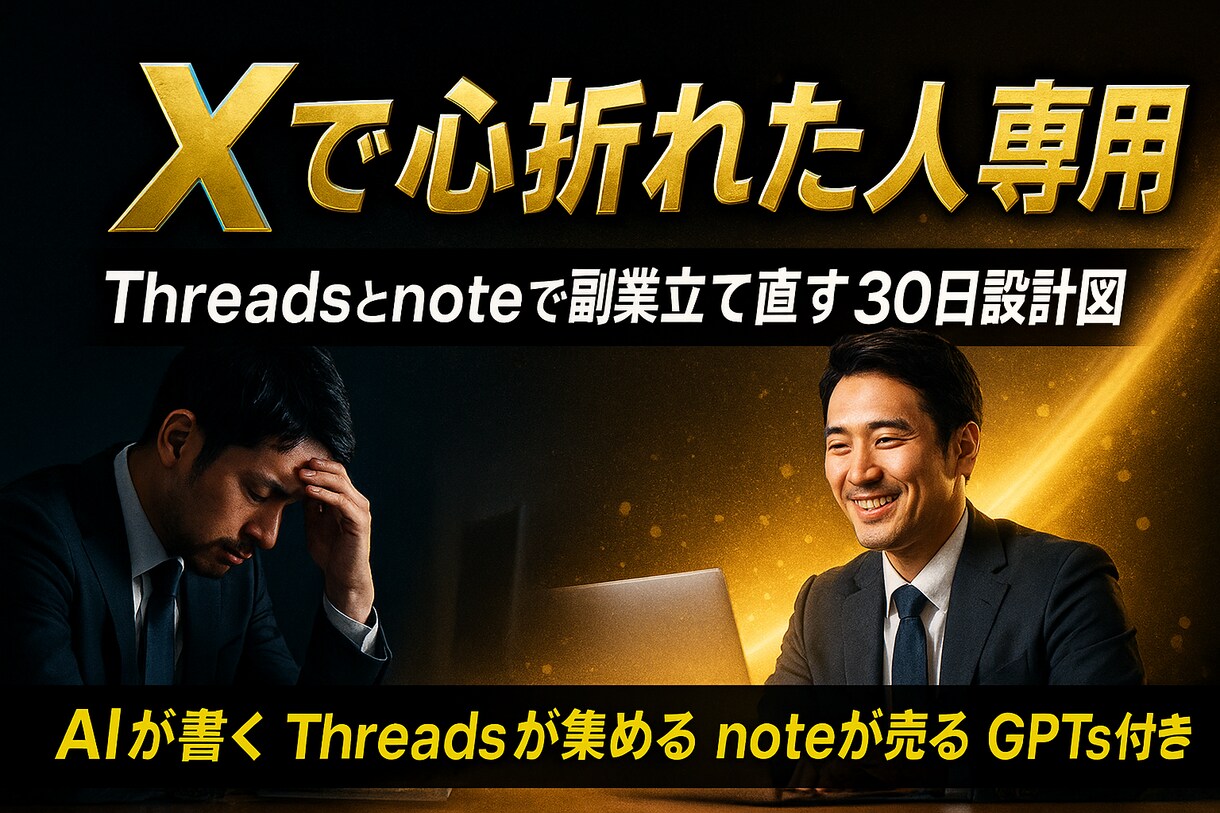 Xで疲れた人にAI×Threads副業を教えます AIが書く！Threadsが集め！noteが売る！ イメージ1