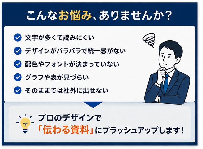 既存のPowerPoint資料を見やすく整えます ごちゃついたパワポを、伝わる・見やすい資料にブラッシュアップ イメージ2