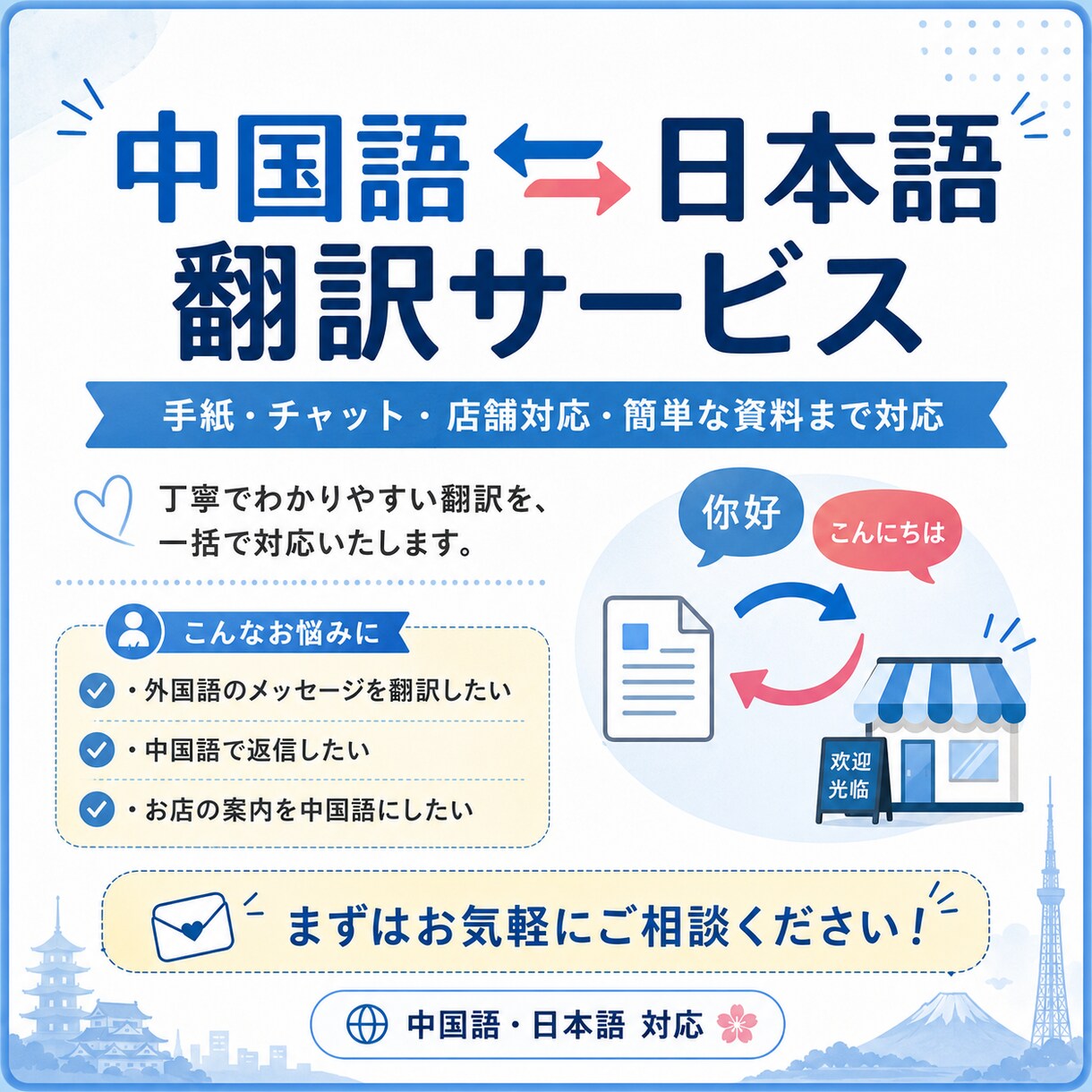 中国語・日本語を翻訳します 日本在住上海人。中国語のネイティブ！スピード対応 イメージ1