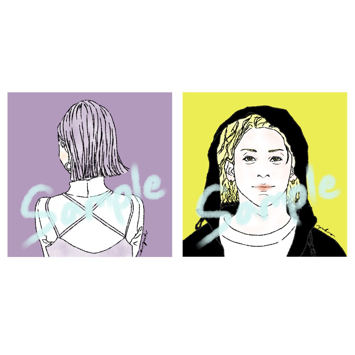 商用利用可！きゅんとトキメクお洒落な似顔絵描きます SNSのアイコンにどうぞお使い下さい！ イメージ7
