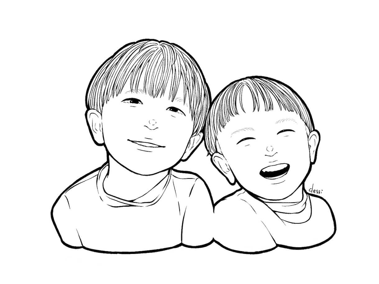 プチギフトにぴったり！シンプル線画似顔絵描きます 記念日、イベントのプレゼントに。印刷orデータから選べます イメージ9