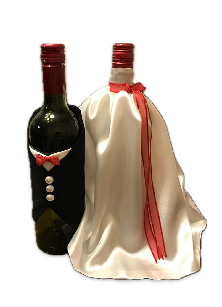 瓶のドレス・タキシード制作します ドレス・タキシードに似せたドレスを瓶に着せて納品します イメージ1