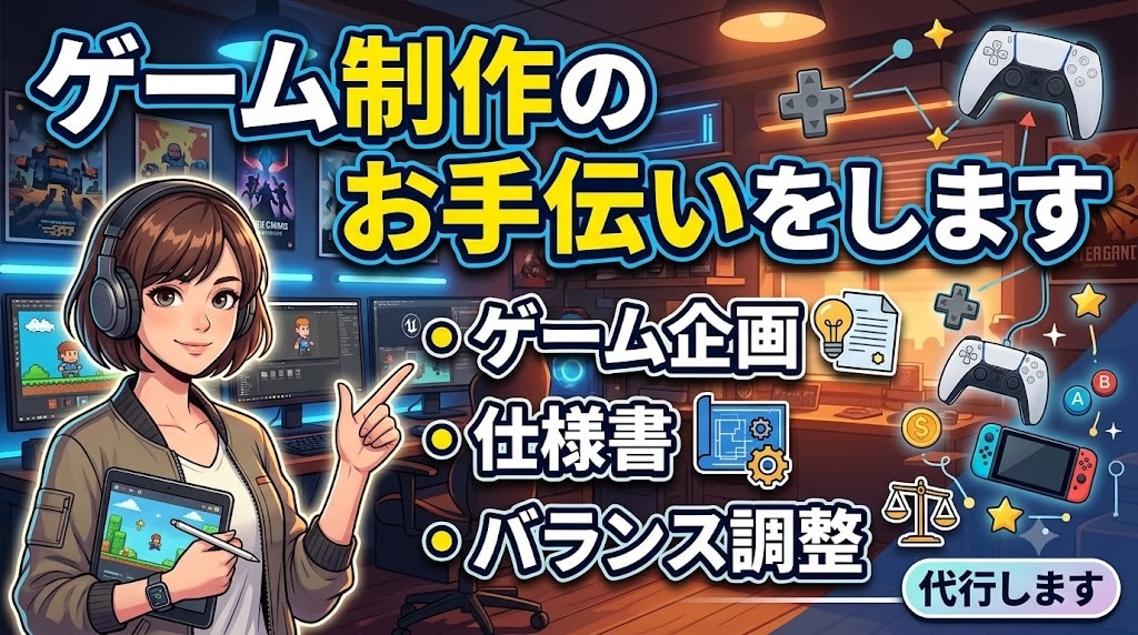ゲーム制作のお手伝いをします ゲーム企画・仕様書・バランス調整をまとめて代行します イメージ1