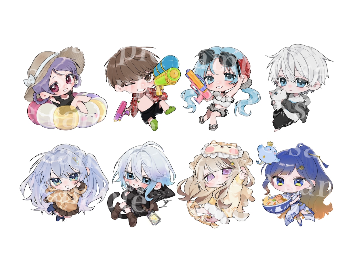 5種の選べる頭身！ゆるかわSDイラストを描きます アイコンや似顔絵、グッズ制作など用途に応じて頭身を選べます！ イメージ1