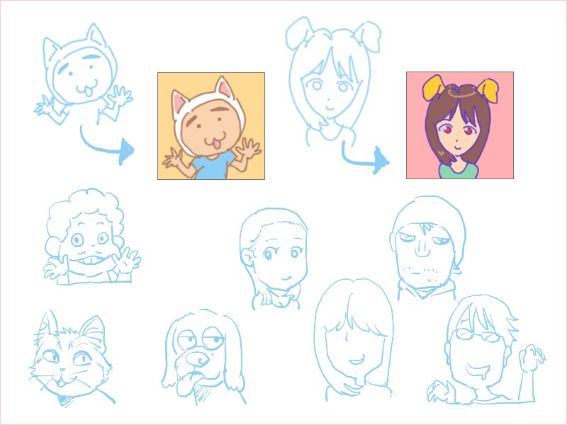 似顔絵など、アイコンの絵を描きます ★ゆる～いアイコン！　似顔絵でも、似顔絵じゃなくても！ イメージ2