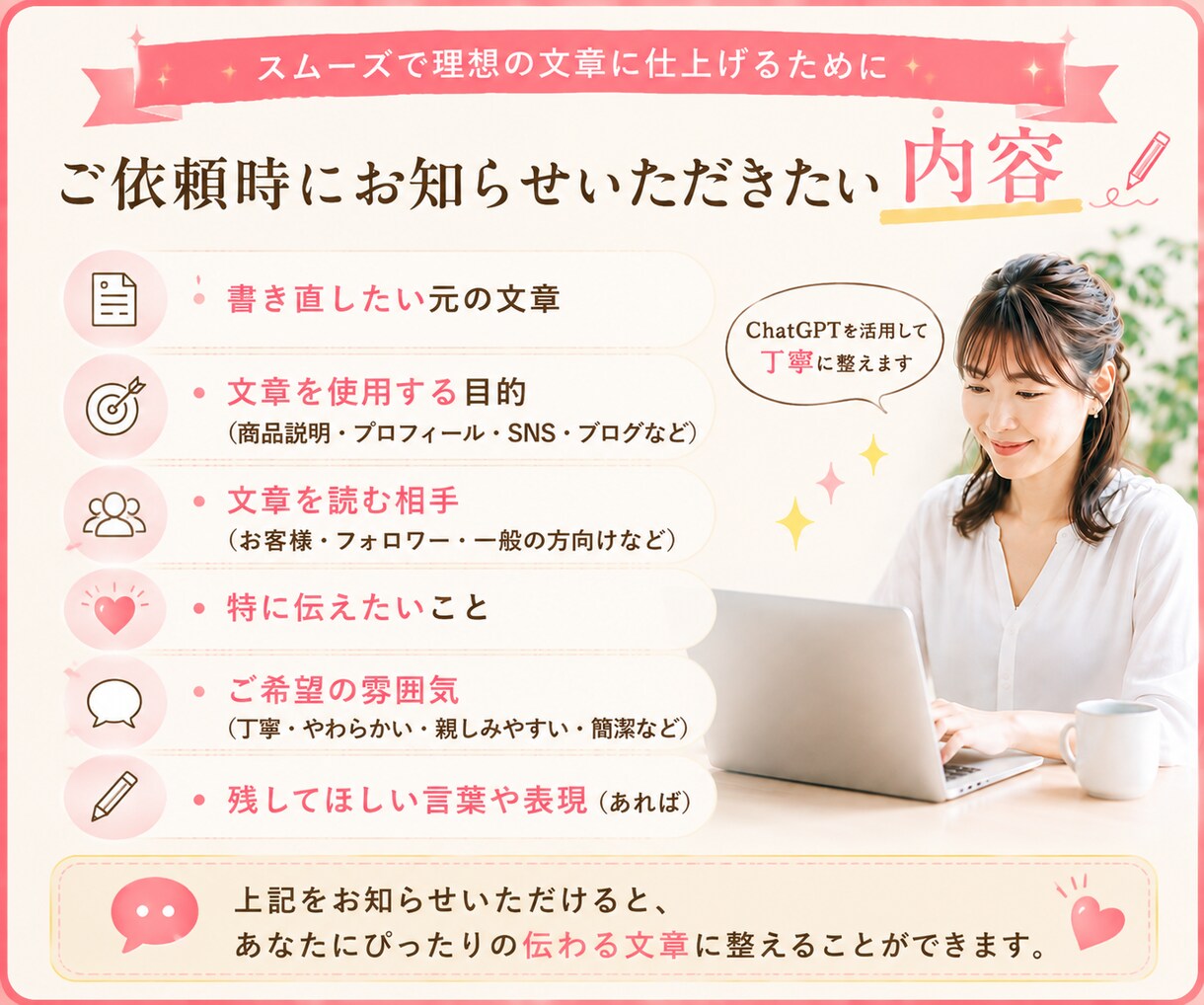 文章を読みやすく伝わる表現に書き直します わかりにくい文章を、自然で読みやすく伝わる表現に整えます イメージ6