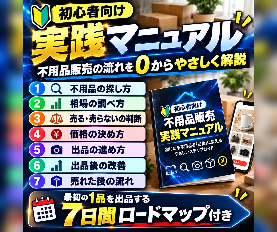 副業初心者向けメルカリ不用品販売を教えます 在宅副業で29点・総販売額224,850円の実績 イメージ5