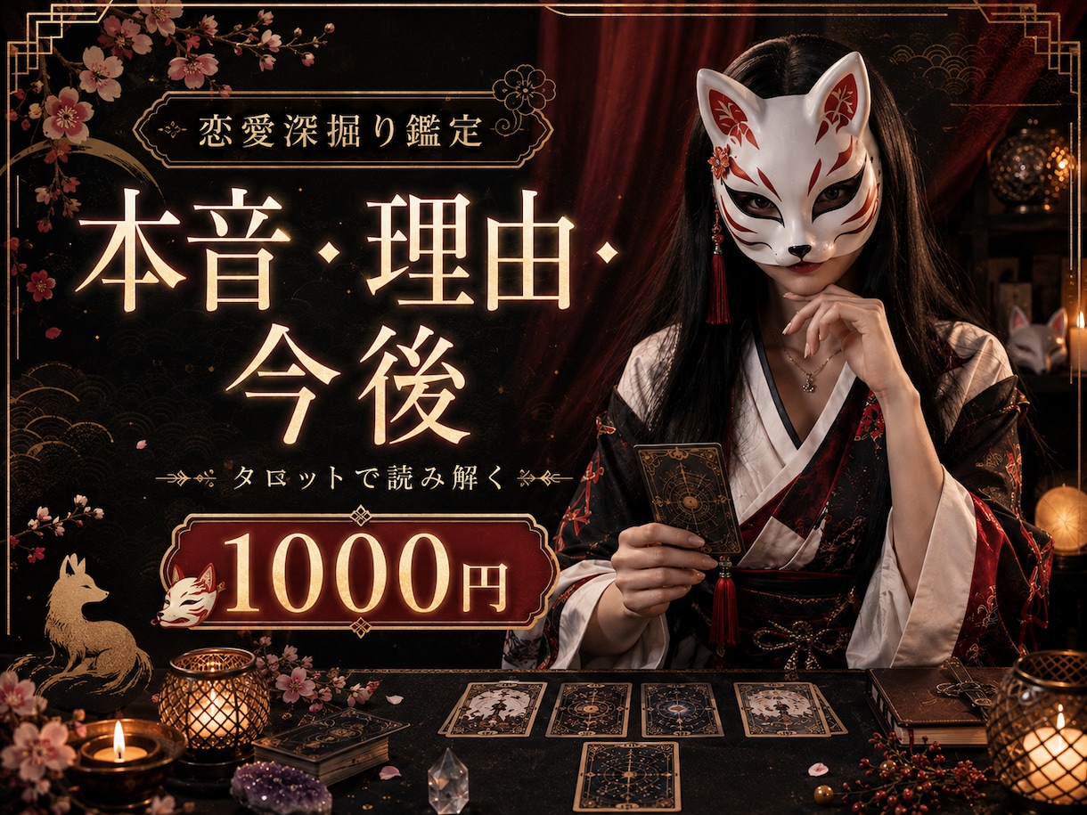 あの人の本音・行動の理由・今後を深く読み解きます 気持ちだけでなく「なぜそうするのか」までタロットで分析します イメージ1