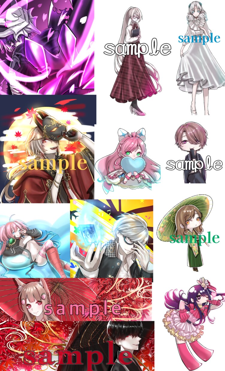 アイコン、イラスト(立ち絵、一枚絵など)描きます かわいいや綺麗なイラストを描きます！ イメージ2