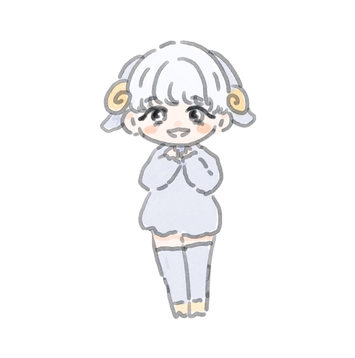 シンプルなデフォルトまた等身大のアイコン描いてます ふわふわかわいいシンプルなアイコン イメージ4